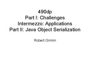 490 dp Part I Challenges Intermezzo Applications Part
