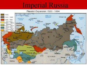 Imperial Russia Russia Divided For hundreds of years