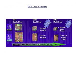 Multi Core Roadmap Dual Core Processors Dual Core