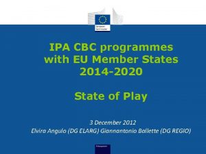 IPA CBC programmes with EU Member States 2014