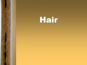 Hair Introduction Human hair is one of the