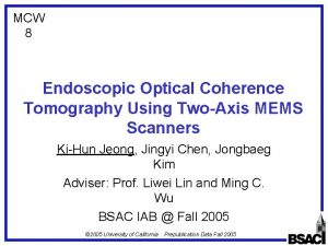 MCW 8 Endoscopic Optical Coherence Tomography Using TwoAxis