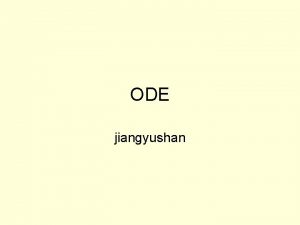 ODE jiangyushan Pendulum As a example of a