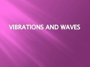 VIBRATIONS AND WAVES A wiggle in time is