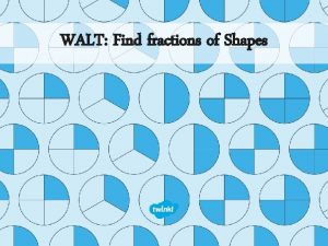 WALT Find fractions of Shapes Counting in Thirds