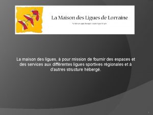 La maison des ligues pour mission de fournir