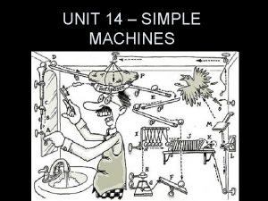 UNIT 14 SIMPLE MACHINES Simple machine a device