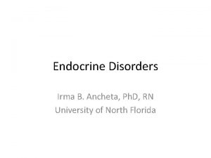 Endocrine Disorders Irma B Ancheta Ph D RN