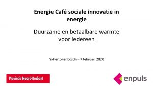 Energie Caf sociale innovatie in energie Duurzame en