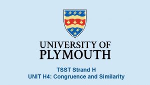 TSST Strand H UNIT H 4 Congruence and