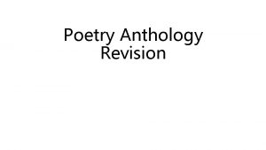 Poetry Anthology Revision GCSE English Literature Paper 1