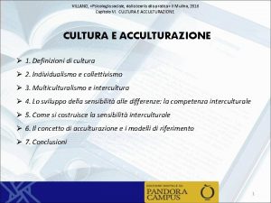 VILLANO Psicologia sociale dalla teoria alla pratica Il