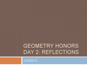 GEOMETRY HONORS DAY 2 REFLECTIONS 1242013 Overview 1242013