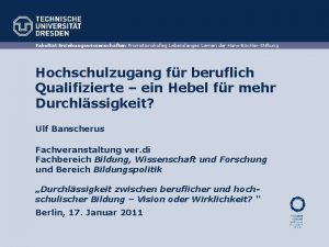 Fakultt Erziehungswissenschaften Promotionskolleg Lebenslanges Lernen der HansBcklerStiftung Hochschulzugang