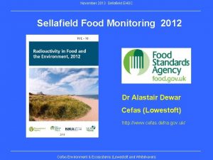 November 2013 Sellafield EHSC Sellafield Food Monitoring 2012