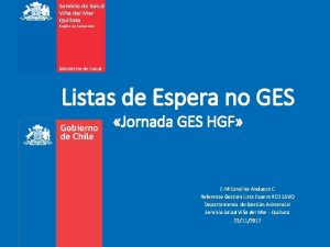 Listas de Espera no GES Jornada GES HGF