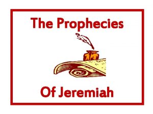 The Prophecies Of Jeremiah An Introduction Jeremiah The