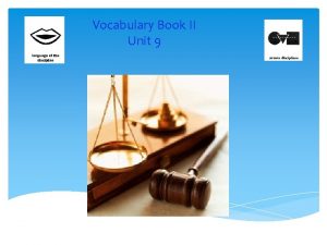 Vocabulary Book II Unit 9 Take Out Binder