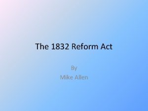 The 1832 Reform Act By Mike Allen Constituencies