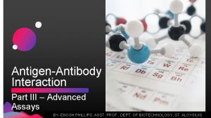 AntigenAntibody Interaction Part III Advanced Assays BY ENOSH