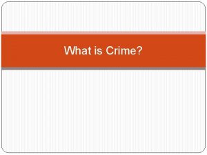 What is Crime Crime Crime a violation of