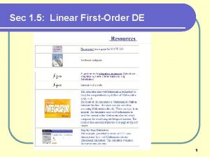 Sec 1 5 Linear FirstOrder DE 1 Sec