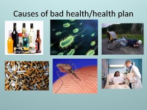 Causes of bad healthhealth plan Learning objectives 1