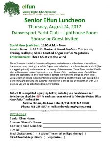 Senior Elfun Luncheon Thursday August 24 2017 Danversport