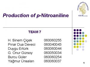 Production of pNitroaniline TEAM 7 H Sinem iek