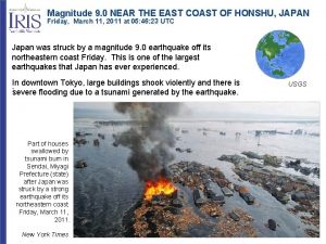 Magnitude 9 0 NEAR THE EAST COAST OF