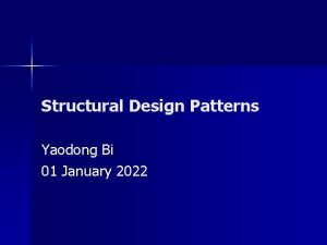 Structural Design Patterns Yaodong Bi 01 January 2022