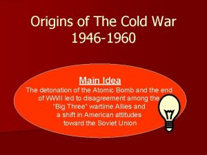 Origins of The Cold War 1946 1960 Main