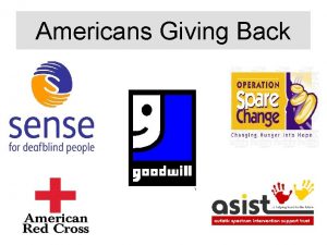 Americans Giving Back Facts About Giving to Charities