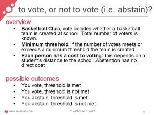 to vote or not to vote i e