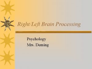 RightLeft Brain Processing Psychology Mrs Deming Right vs