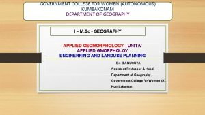 GOVERNMENT COLLEGE FOR WOMEN AUTONOMOUS KUMBAKONAM DEPARTMENT OF