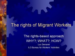 The rights of Migrant Workers The rightsbased approach