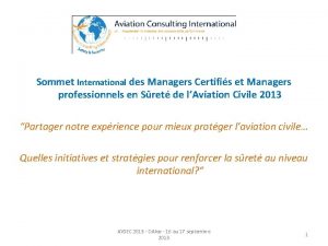 Sommet International des Managers Certifis et Managers professionnels