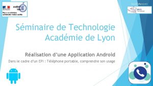 David Manzoni Sminaire de Technologie Acadmie de Lyon