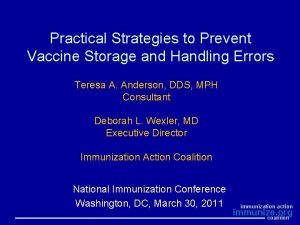 Practical Strategies to Prevent Vaccine Storage and Handling