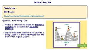 Elizabeths Early Rule Website help BBC Bitesize https