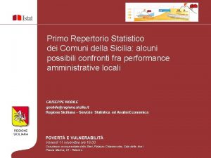 Primo Repertorio Statistico dei Comuni della Sicilia alcuni