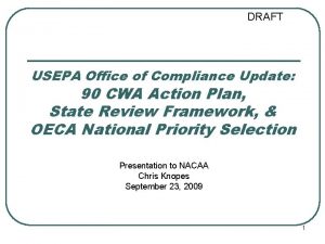DRAFT USEPA Office of Compliance Update 90 CWA