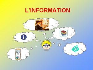 LINFORMATION I LA NOTION DINFORMATION Une donne dsigne