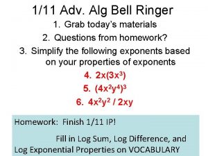 111 Adv Alg Bell Ringer 1 Grab todays