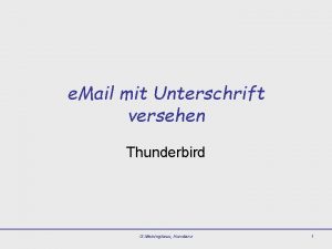 e Mail mit Unterschrift versehen Thunderbird G Meininghaus