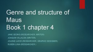 Genre and structure of Maus Book 1 chapter