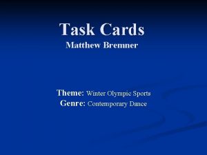 Task Cards Matthew Bremner Theme Winter Olympic Sports