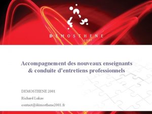 Accompagnement des nouveaux enseignants conduite dentretiens professionnels DEMOSTHENE