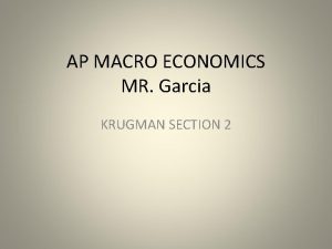 AP MACRO ECONOMICS MR Garcia KRUGMAN SECTION 2